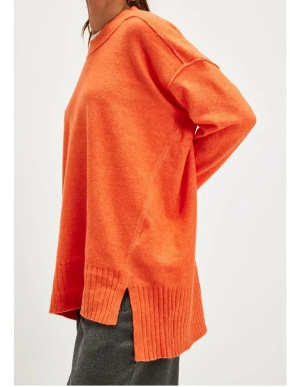 NWT Free People Phoebe Pullover in Scarlet Ibis